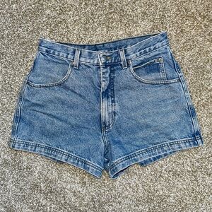 Vintage 90’s Harley Davidson Women’s Faded Blue Denim Jean Shorts High-Waisted